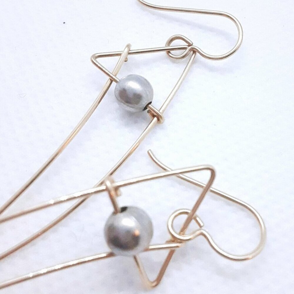 NEW Rose gold vermeil wire drop earrings. - Picture 8 of 9